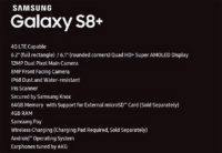 Samsung Galaxy S8+:n teknisiä tietoja vuoti julki