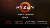 AMD täydensi Ryzen Threadripper -mallistoa 8-ytimisellä 1900X:llä
