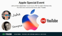 io-techin toimitus seuraa uuden iPhonen julkaisua Youtuben live-streamissa