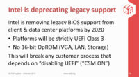 Intel poistaa viimeisetkin rippeet UEFI:n BIOS-tuesta vuonna 2020