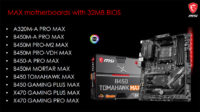 MSI julkaisi uudet MAX-versiot useista 400-sarjan AM4-emolevyistä