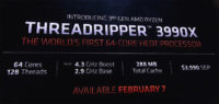 AMD julkaisi 64-ytimisen Ryzen Threadripper 3990X -prosessorin