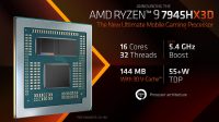 AMD julkaisi Ryzen 9 7945HX3D -prosessorin 3D V-Cache -välimuistilla kannettaviin