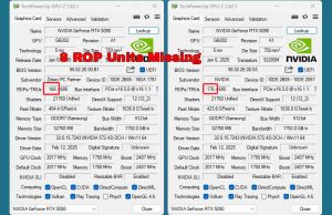 Osasta NVIDIAn GeForce RTX 50 -sarjan näytönohjaimia puuttuu osa ROP-yksiköistä